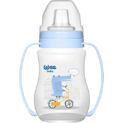 Wee Baby Неразливаща чаша с дръжки Wee Baby, PP, 250 ml, синя (754)
