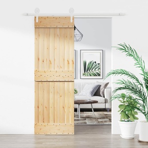 vidaXL Преплъзваща се врата Естествено и бяло 70 x 210 cm (3445137)
