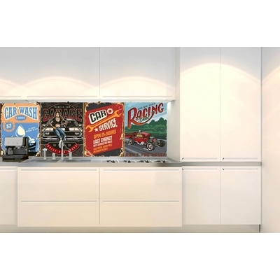 DIMEX KI-180-221 Fototapeta do kuchyne Vintage plagáty, rozmery 180 x 60 cm