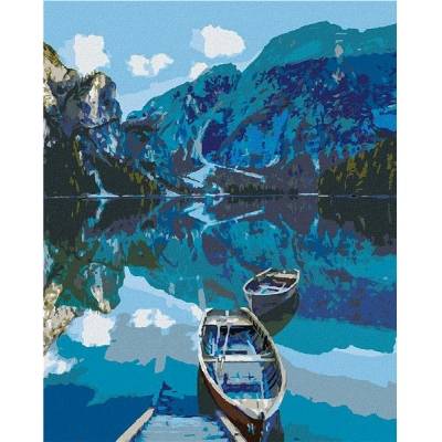 zuty Malování Podle Čísel Dvě Dřevěné Loďky Na Jezeře 40 x 50 Cm Plátno Rám