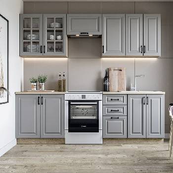 Halmar ELIZABETH 240 - кухня сив мат и дъб сонома (ELIZABETH240/gray/kitchen/1)