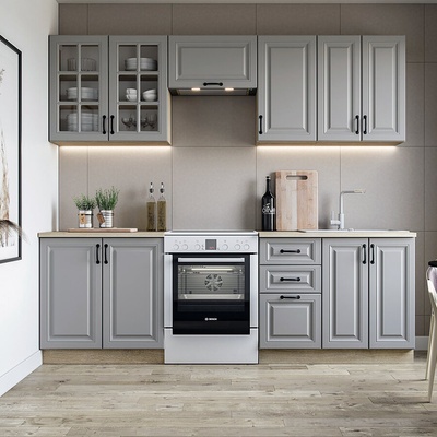 Halmar ELIZABETH 240 - кухня сив мат и дъб сонома (ELIZABETH240/gray/kitchen/1)