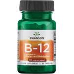 Swanson Vitamin B-12, 500 mcg, 30 капсули, Swanson (SW1248)