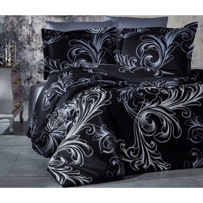 Brotex povlečení Satén Atlantis black zipový uzávěr 220x240 70x90