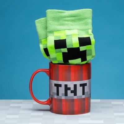 Paladone Dárková sada Minecraft Hrnek TNT a ponožky Creeper 315ml