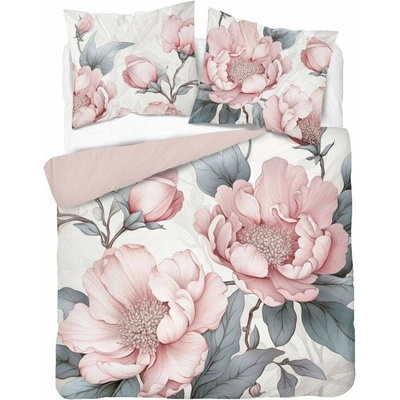 Detexpol obliečky 3D Pivonky ružové micro Polyester mikrovlákno 220x200 2x70x80