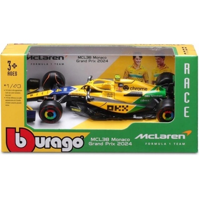 BBURAGO FORMULE F1 McLaren MCL38 Norris Monaco GP 2024 Senna18-38214 1:43