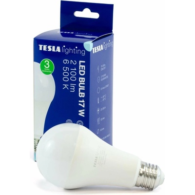 Tesla LED žiarovka LED žiarovka BULB E27, 17W, 230V, 2100lm, 25 000h, 6500K studená biela 220st