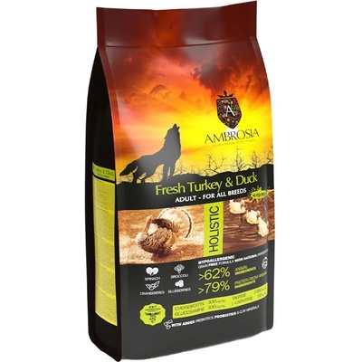 AMBROSIA Adult All Breeds Fresh Turkey & Duck 12 кг