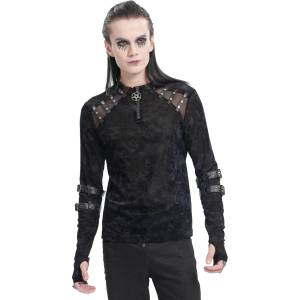 Devil fashion мъжка тениска с дълъг ръкав DEVIL FASHION - Black Gothic Punk - TT282