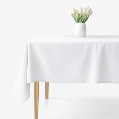 Goldea hranatý ubrus 100% bavlněný kepr bílý 120x140cm