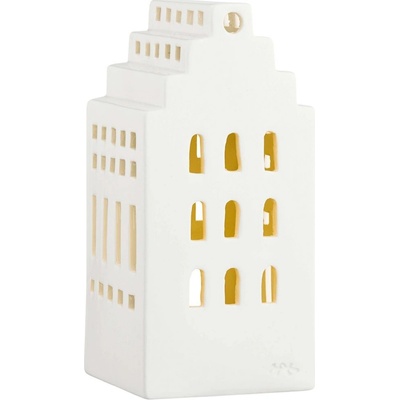 KÄHLER Lucerna domeček Urbania Manor 17 cm, bílá barva, keramika