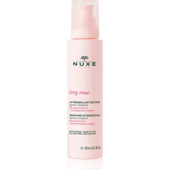 NUXE Very Rose Creamy Make-up Remover Milk нежен лосион за почистване на грим за всички типове кожа на лицето 200ml