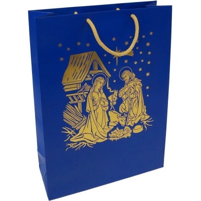 Darčeková taška: betlehem - modrozlatá, veľká
