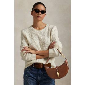 Ralph Lauren чанта тип кроасан дамска от кожа (428871248)