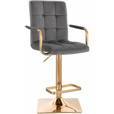 LuxuryForm Design Verona Gold Velur na zlatej hranatej podstave tmavo šedá
