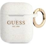 Guess GUA2SGGEH калъф за AirPods, бял силикон с брокат (GUA2SGGEH)