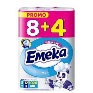 Emeka Емека Кухненска ролка white 3пл 8+4бр (534456789)
