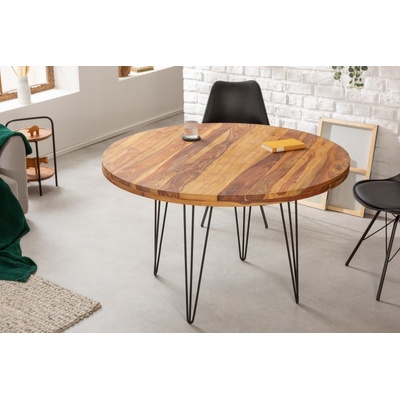 Massive home | Kulatý jídelní stůl Makassar 120 cm masiv sheesham 40780