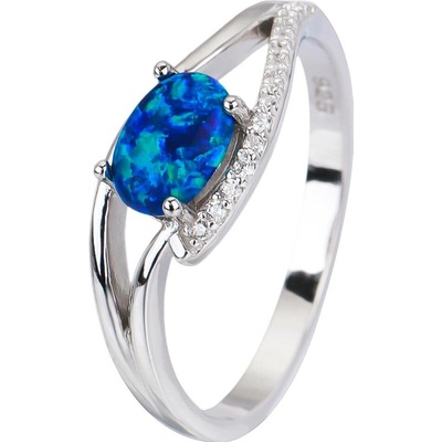 Bealio stříbrný prsten VLNKY modrý OPÁL 03 07286 1368