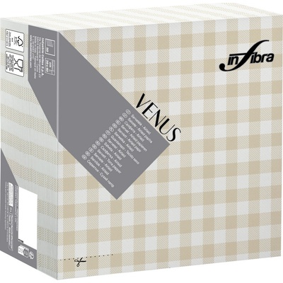 Infibra Ubrousky Venus Airlaid 40x40cm textilní BIO kostka slonová kost 50ks