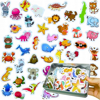 Kruzzel 11552 Magnetky na ledničku Zvířátka 42 ks v plechovce