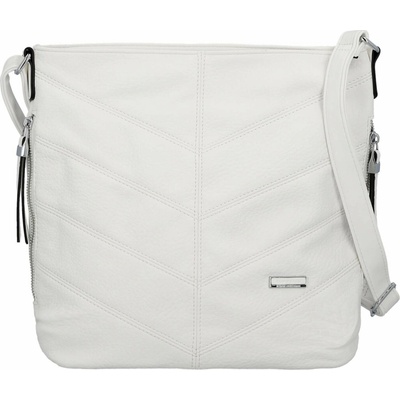 Zajímavá dámská koženková crossbody kabelka Denisa bílá