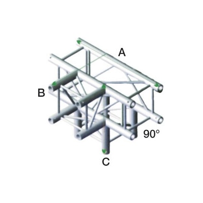 Showtec FQ30-020 T Cross + Down 4 Way Incl. Connectors