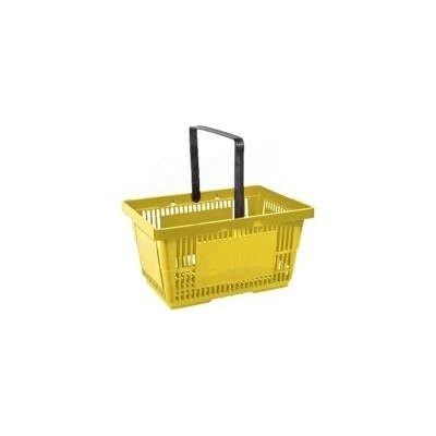 Košík nákupný s jednou rúčkou, žltý plast
