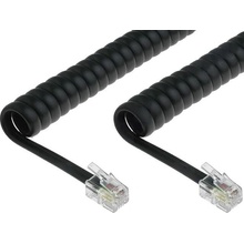 Lexi-NET TCK-06-BK Telefonní šňůra kroucený - 2xRJ10 4p4c, 6m, černý