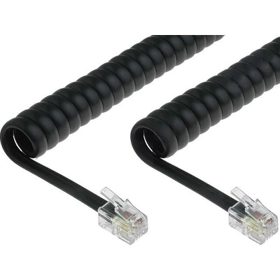 Lexi-NET TCK-06-BK Telefonní šňůra kroucený - 2xRJ10 4p4c, 6m, černý