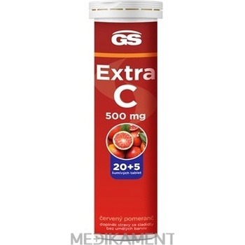 GS Extra C 500 červený pomaranč 25 šumivých tabliet