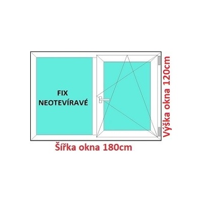 Soft Dvoukřídlé plastové okno 180x120 cm FIX+OS – Zboží Mobilmania