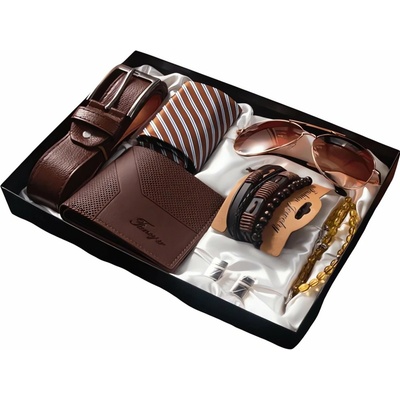 Gordon G917 Elegantní dárková sada pro muže 7 ks hnědá – Zbozi.Blesk.cz