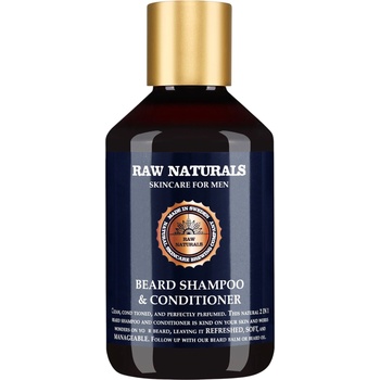 Raw Naturals Raw Naturals, Beard Shampoo & Conditioner, 100% vegan, Beard Shampoo, Softness, 250 ml