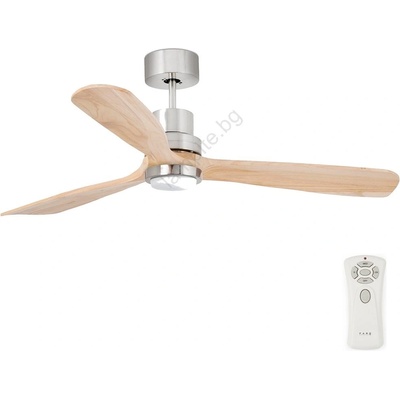 Faro 33560dc - led Вентилатор за таван lantau led/15w/230v дърво/хром Ø 132 см + д. у (fa33560dc)
