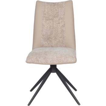 Carmen Трапезен стол Carmen TULSA, до 120kg. , дамаска/силиконова кожа, прахово боядисана метална база, лате (bt-3532358)