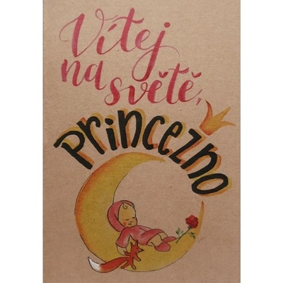 Přáníčko BeBechy - A6 - recyklovaný papír - Princezna