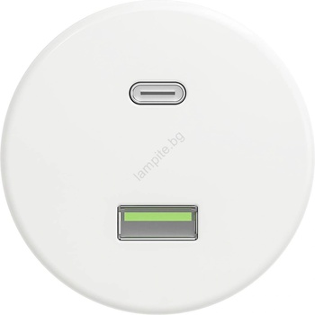 Reblig - Ретро USB контакт A+C без рамка, снежнобял (RG0157)