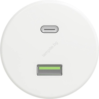 Reblig - Ретро USB контакт A+C без рамка, снежнобял (RG0157)