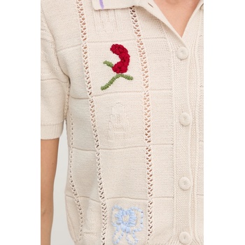 Twinset Жилетка с вълна Twinset дамска в бежово от лека материя 252TP3310 (252TP3310)