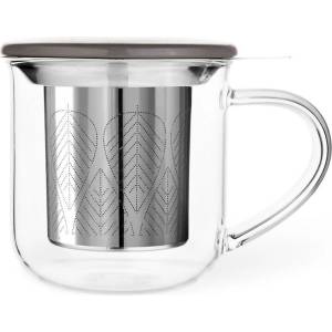 VIVA Чаша за чай с цедка VIVA Minima 400ml, сиво капаче за запарка (1006985) - topmarket