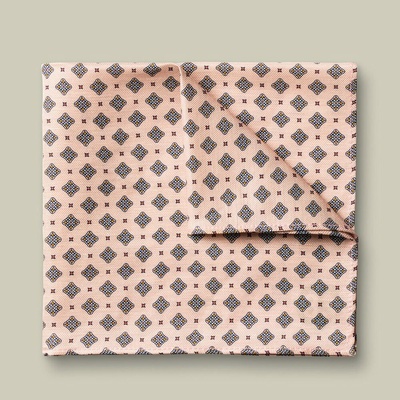 Charles Tyrwhitt Linen/Silk Geo Print Pocket Square Pink