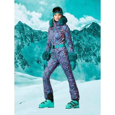 Goldbergh Zafira Ski Suit Faux Border Snake Turchese