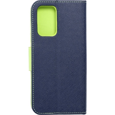 Púzdro Fancy Book OPPO A94 5 / F199 Pro Plus 5 / RENO 5Z tmavomodré / žlté limetkové