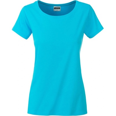 James & Nicholson (Daiber) Klasické dámske tričko z biobavlny 8007 Tyrkysová