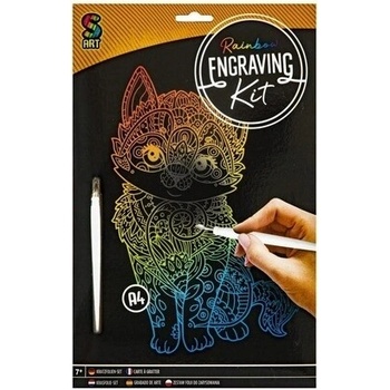 Vyškrábavací obrázok dúhový strieborný