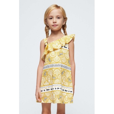 Mayoral Детска памучна рокля Mayoral в жълто къса разкроена (3951.6N.Mini.PPYH)
