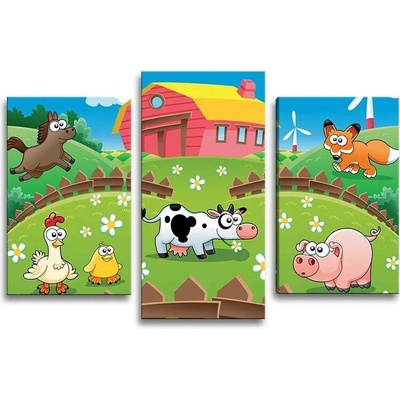 Sablio Obraz - 3-dílný Farma - 75x50 cm
