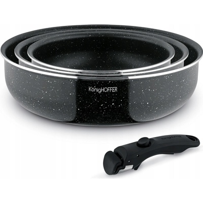 Konighoffer Sada pánví Spinel Black 20/24/28 cm, 4 kusy, nepřilnavý povrch